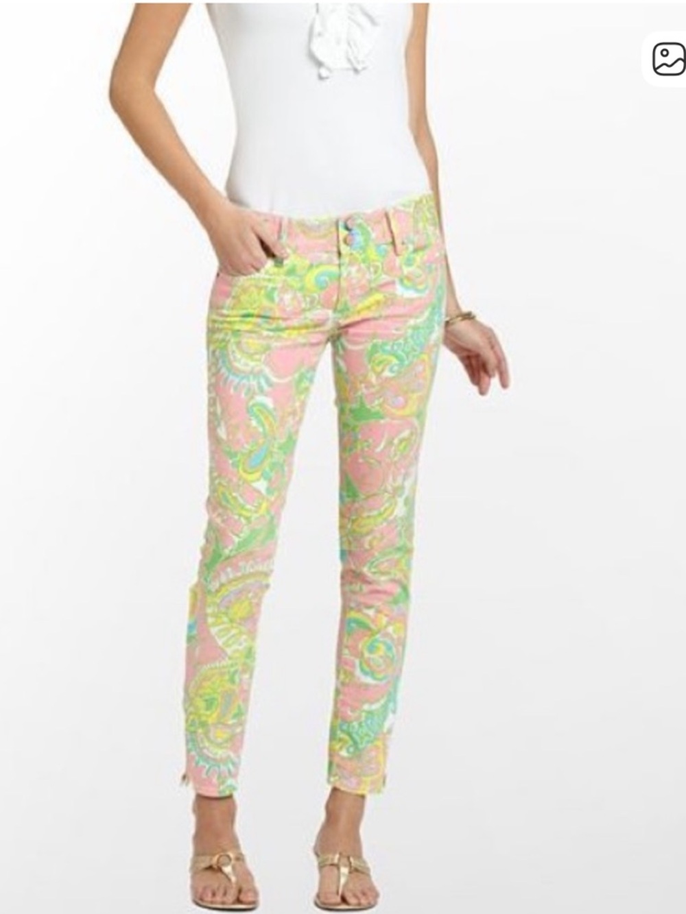 Lilly Pulitzer, Worth Skinny Jeans, Chin Chin, 6